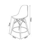 Banqueta Eames Eiffel De Madeira Assento Vermelho