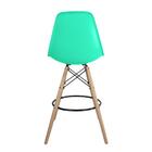 Banqueta Eames Verde  - Base Madeira Naturalê