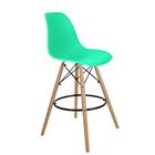 Banqueta Eames Verde  - Base Madeira Naturalê