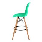 Banqueta Eames Verde  - Base Madeira Naturalê