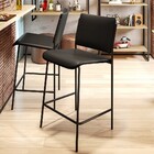 Banqueta Em Aço Com Encosto E Assento Estofado Opala Slim Até