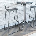 Banqueta Em Aço Com Encosto Salvador  Cimento Queimado