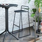 Banqueta Em Aço Com Encosto Salvador  Preto Fosco