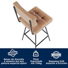 Banqueta Em Aço E Couro Sintético Madri  Marrom/preto