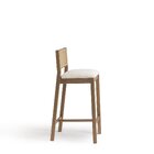 Banqueta Em Madeira Maciça Encosto Em Tela Serena Nogueira/be