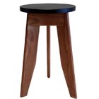 Banqueta Em Madeira Maciça Imbuia/preto