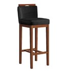 Banqueta Em Madeira Maciça Libéria Baixa  Pinhão/preto