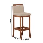 Banqueta Em Madeira Maciça Londres Baixa Ccs Interiores Bege