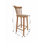 Banqueta Em Madeira Maciça Milena  Natural