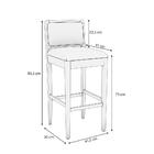 Banqueta Em Madeira Maciça Sara Kappesberg Linho Fendi Tela B