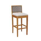 Banqueta Em Madeira Maciça Sara Kappesberg Linho Mescla Claro