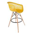 Banqueta Em Madeira Web-empório  - Amarelo