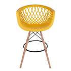 Banqueta Em Madeira Web-empório  - Amarelo