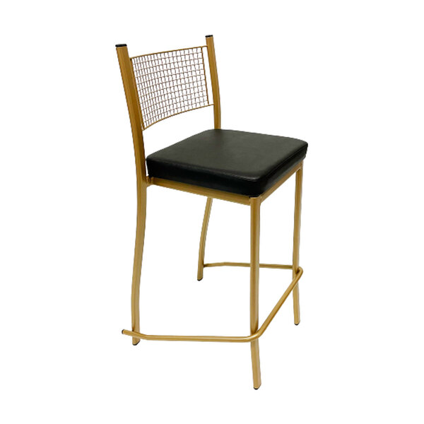 Banqueta Empilhável Altura 75cm Para Bar Cor Dourado Fosco As