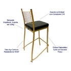 Banqueta Empilhável Altura 75cm Para Bar Cor Dourado Fosco As