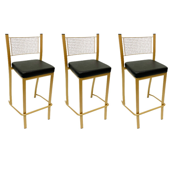 Banqueta Empilhável Altura 75cm Para Bar Cor Dourado Fosco As