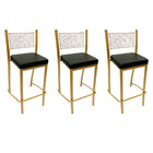 Banqueta Empilhável Altura 75cm Para Bar Cor Dourado Fosco As
