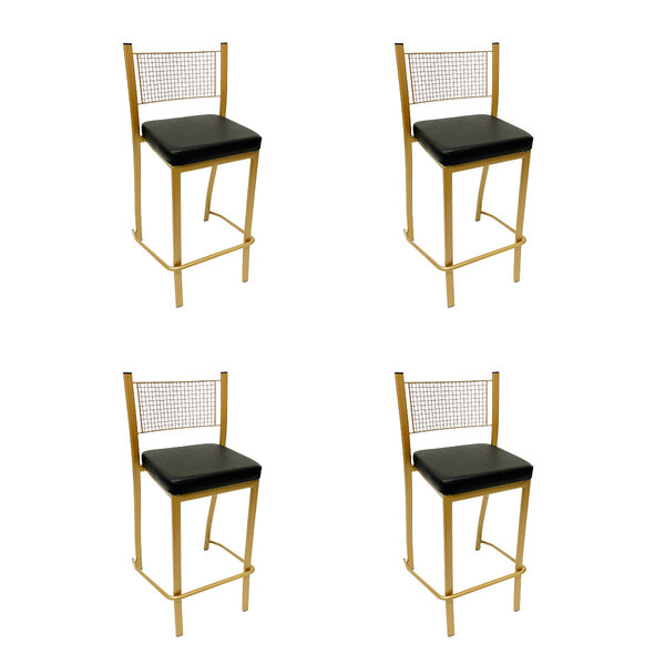 Banqueta Empilhável Altura 75cm Para Bar Cor Dourado Fosco As