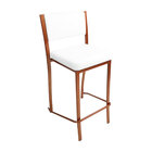 Banqueta Empilhável Cobre Alta Assento E Encosto Branco - Pol