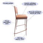 Banqueta Empilhável Cobre Alta Assento E Encosto Cobre - Polt