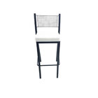 Banqueta Empilhável Preta Alta Assento Branco