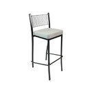 Banqueta Empilhável Preta Altura 65cm Assento Linho - Poltron