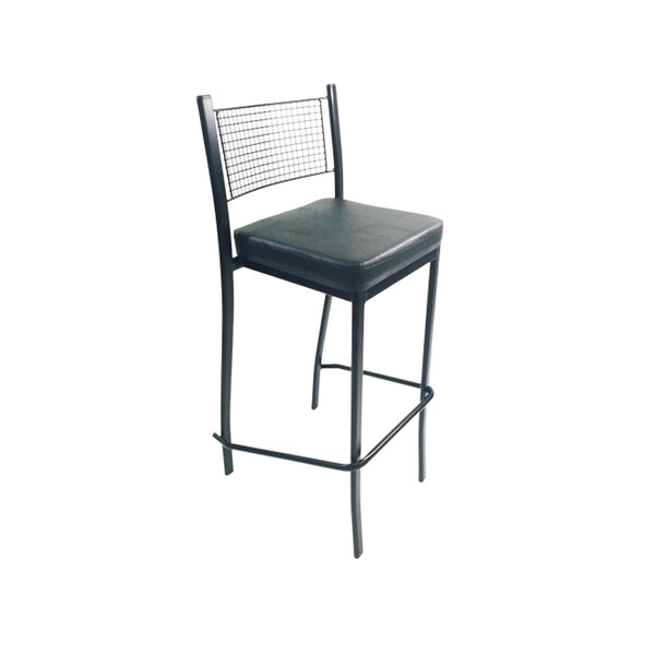 Banqueta Empilhável Preta Altura 65cm Assento Preto