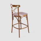 Banqueta Encosto Assento Em Madeira Imbuia