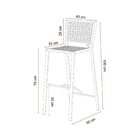 Banqueta Encosto Fibra Ubatuba Preto