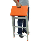 Banqueta Escada 3 Degraus Alumínio 0,62m 120kg Prata Botafogo