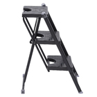 Banqueta Escada Aço Carbono 3 Degraus 0,72m 120kg Preto Anodilar