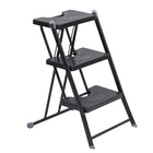 Banqueta Escada Aço Carbono 3 Degraus 0,72m 120kg Preto Anodilar