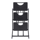 Banqueta Escada Aço Carbono 3 Degraus 0,72m 120kg Preto Anodilar