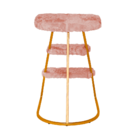 Banqueta Escada Dubai - Dourado/pelucia Bege Pelo Baixo