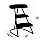 Banqueta Escada Milão - Ouro Dubai/pelucia Rose Pelo Baixo