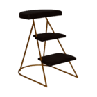 Banqueta Escada Milão - Preto/pelucia Preto