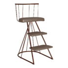 Banqueta Escada Paris - Preto/pelucia Preto