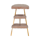 Banqueta Escada Rio - Dourado/bege