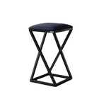 Banqueta Estilo Industrial Em Ferro Azul