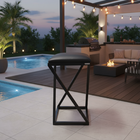 Banqueta Estilo Industrial Em Ferro Preto