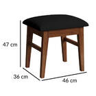 Banqueta Estofada  Pés Em Madeira Maciça Ideal Para Quarto -