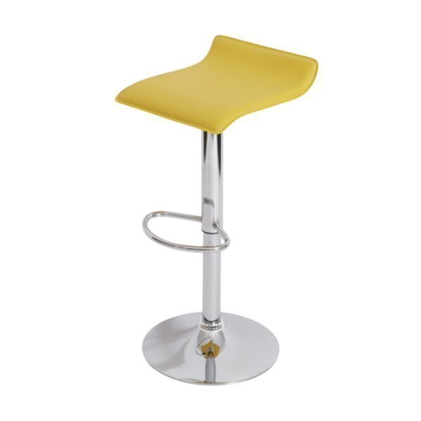 Banqueta Estofada Base Cromada Altura Regulável Wave Or Desig