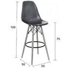 Banqueta Estofada Base Madeira  Amarelo