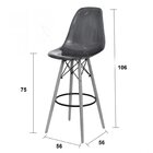 Banqueta Estofada Base Madeira  Branco