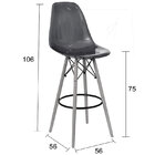 Banqueta Estofada Base Madeira  Branco