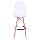 Banqueta Estofada Base Madeira  Branco