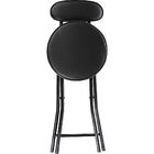 Banqueta Estofada Com Encosto Dobrável Preta