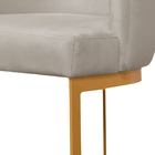 Banqueta Estofada Emily Base Gold Veludo Bege - Montanaris De