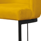Banqueta Estofada Emily Base Preto Veludo Amarelo - Montanari
