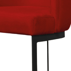 Banqueta Estofada Emily Base Preto Veludo Vermelho - Montanar